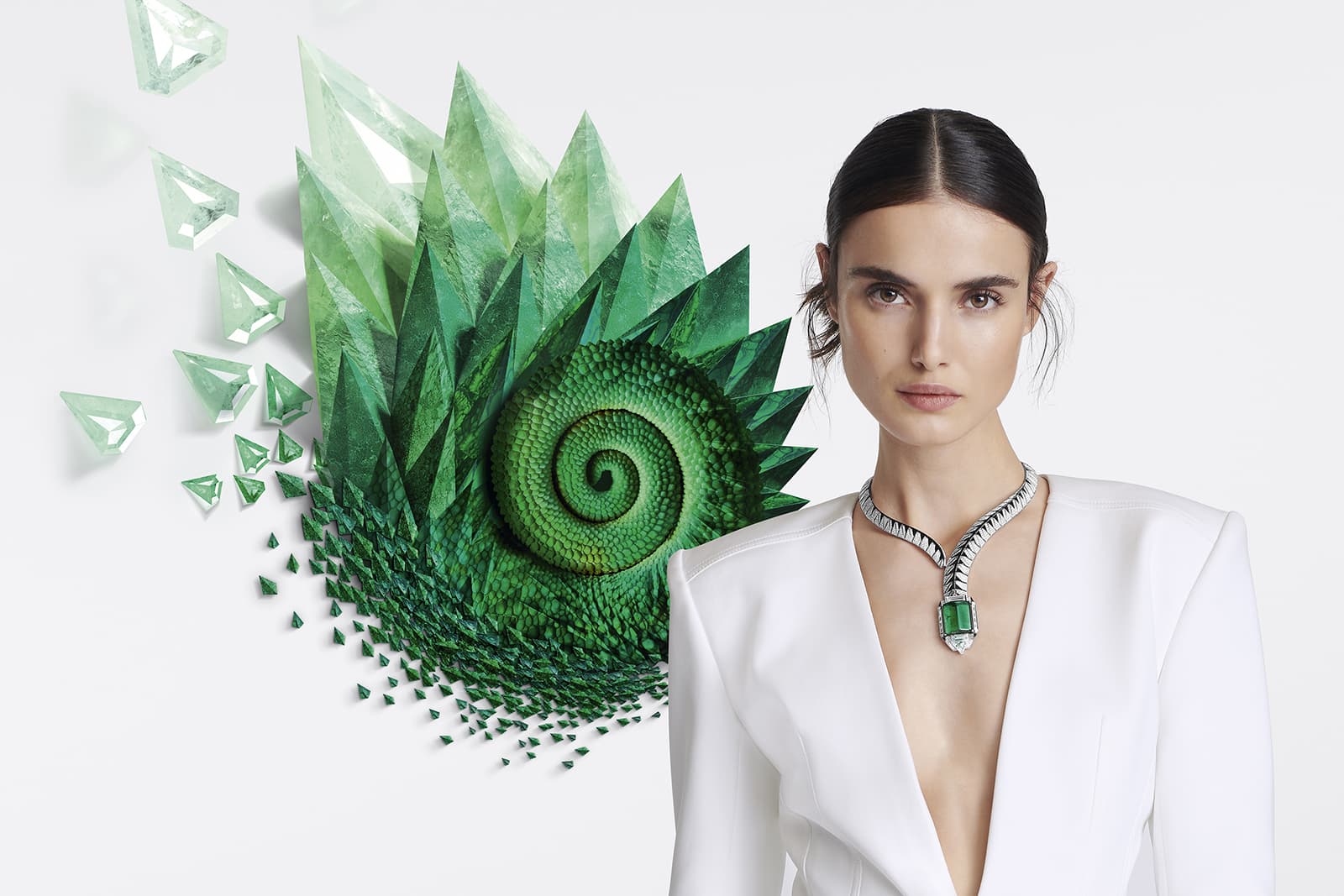 Cartier's [SUR]NATUREL Orpheis high jewellery necklace translates the serpentine beauty of a snake into a bold and powerful jewel 