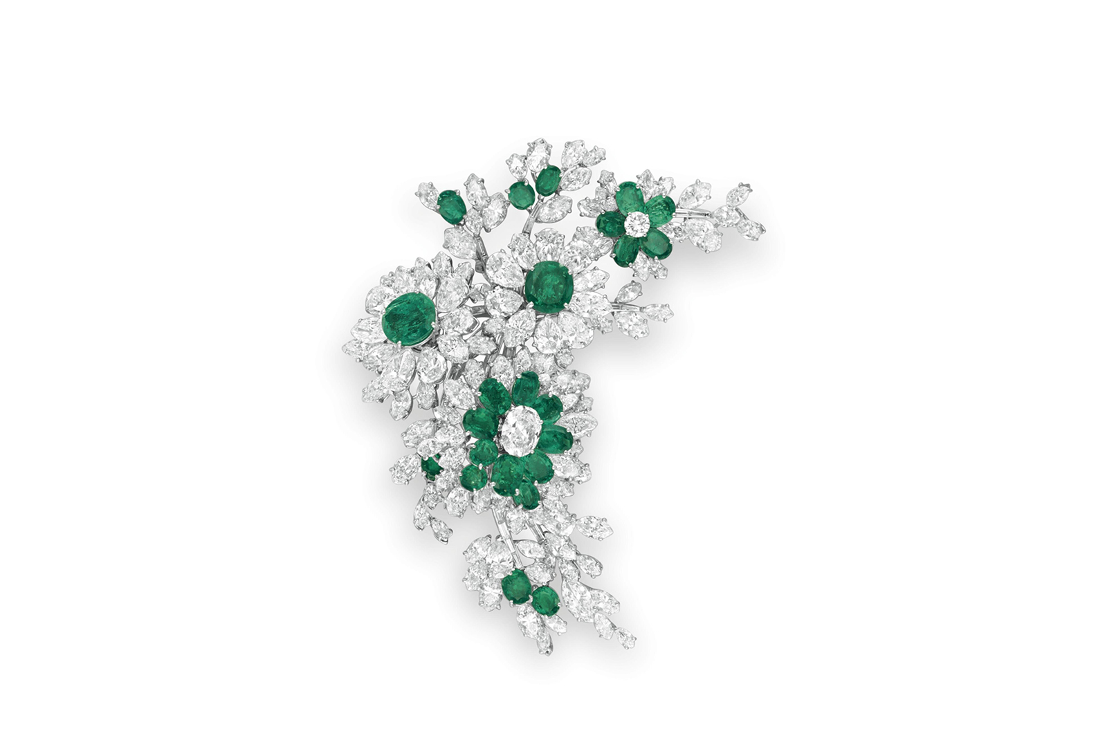 The Bulgari emerald and diamond flower brooch owned by Elizabeth Taylor