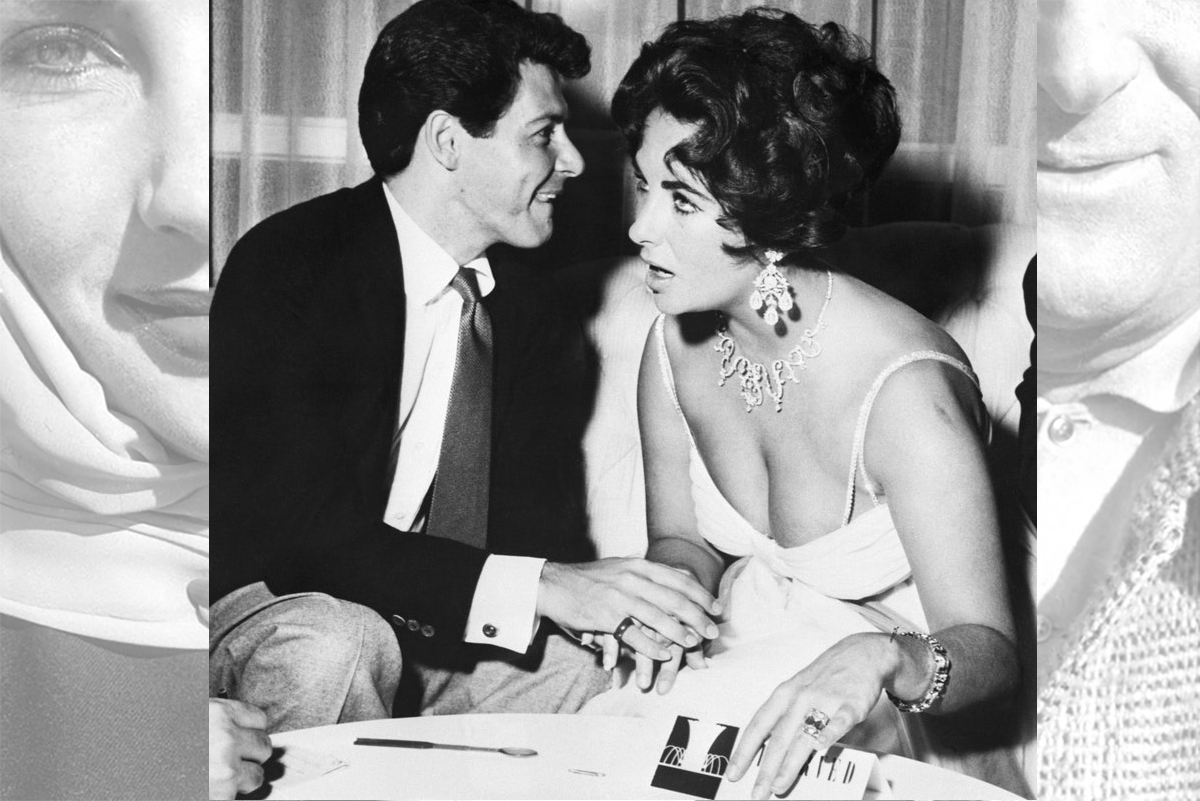 Elizabeth Taylor continued to wear her engagement ring from Mike Todd, combining it with a 40 carat diamond bracelet given to her by Eddie Fisher