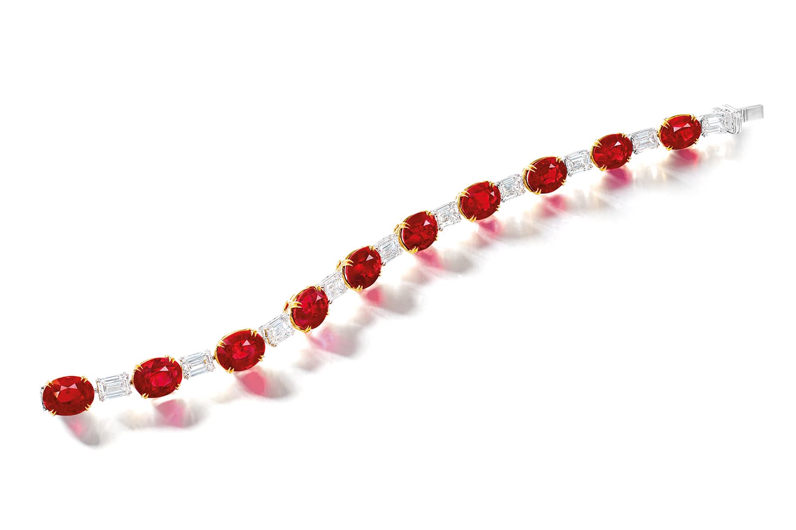 Ronald Abram Burmese ruby and diamond bracelet