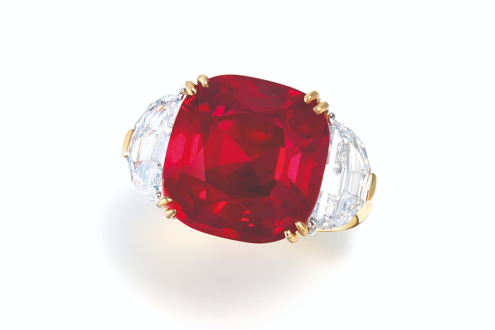 Ronald Abram 12.02 carat unheated Burmese ruby ring