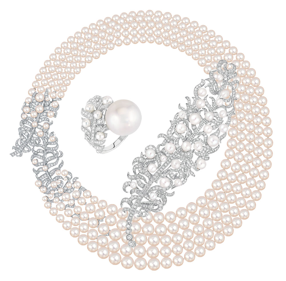 Plume Perlee de Chanel (Chanel Pearls Feathers) with Japanese and South Sea cultured pearls