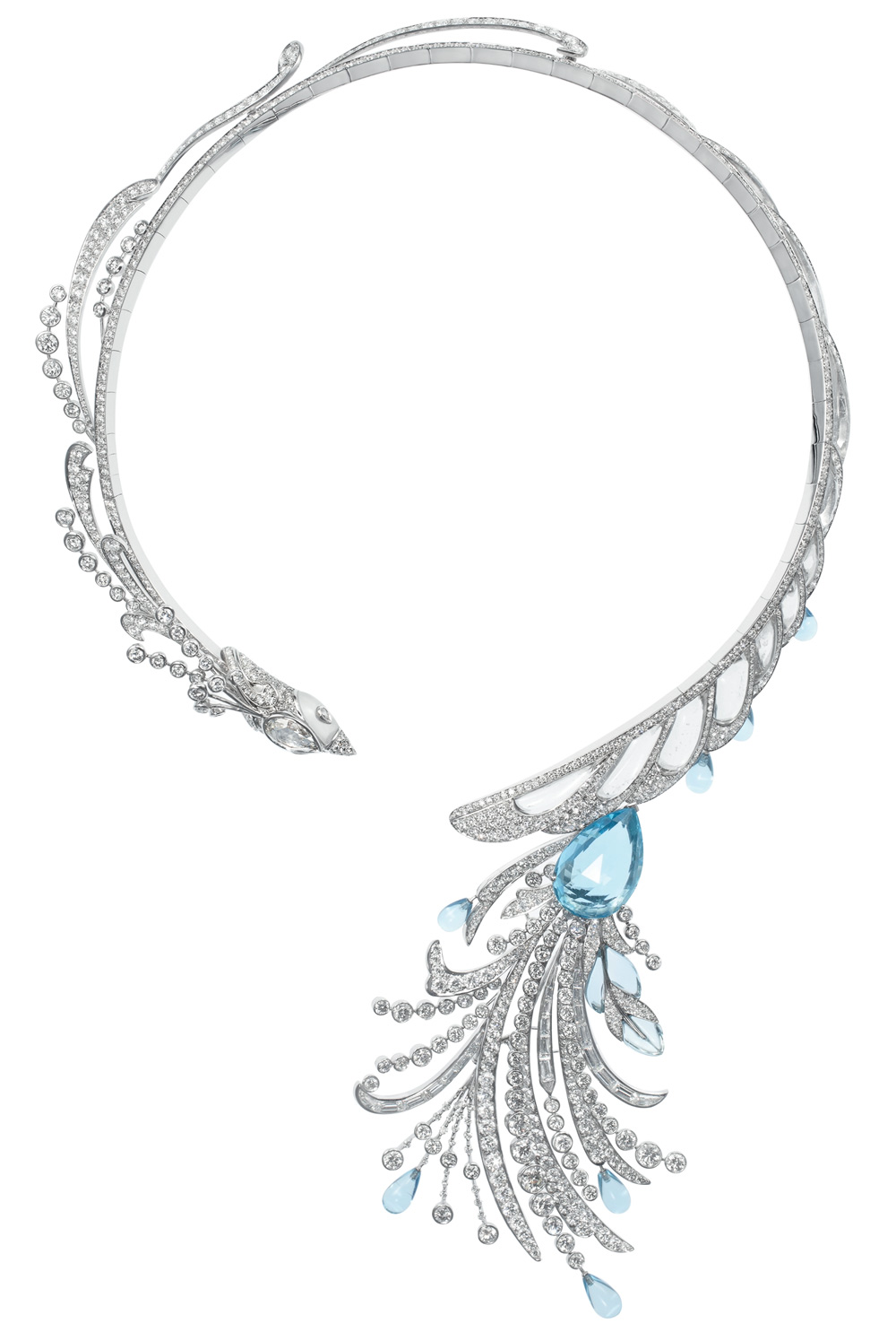The Noble Bird of the Boucheron Jewellery Maison - “Moon Peacock” (Paon de Lune) necklace