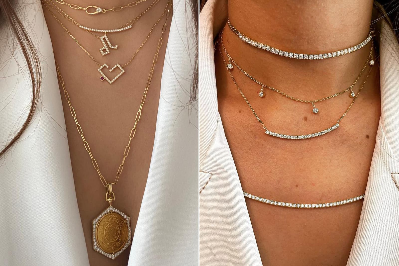 Yataghan Jewellery styled in layers of 18K yellow gold and diamonds