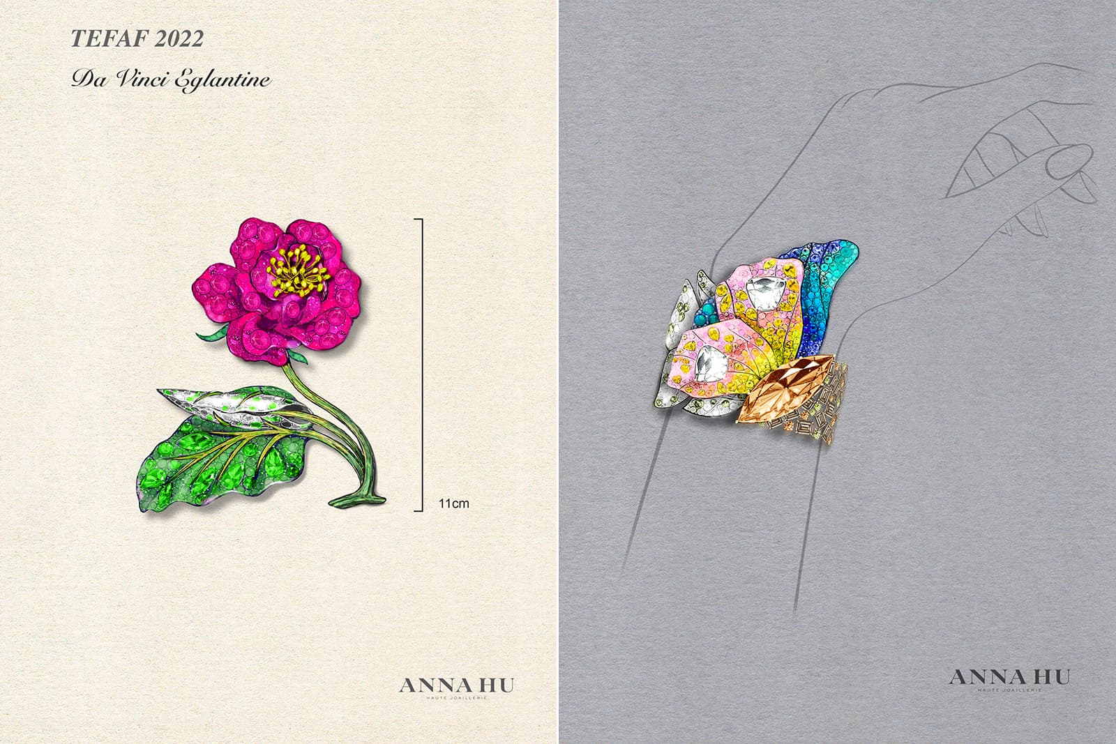 Anna Hu Da Vinci brooch Metamorphosis bracelet renderings