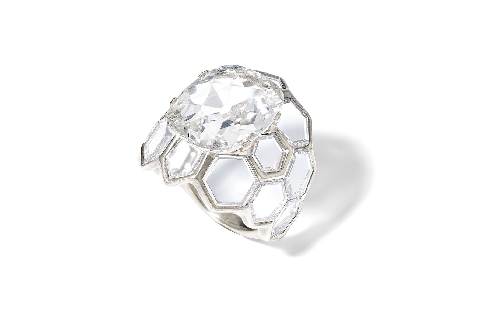 Symbolic & Chase Theodoros ring featuring portrait-cut diamonds