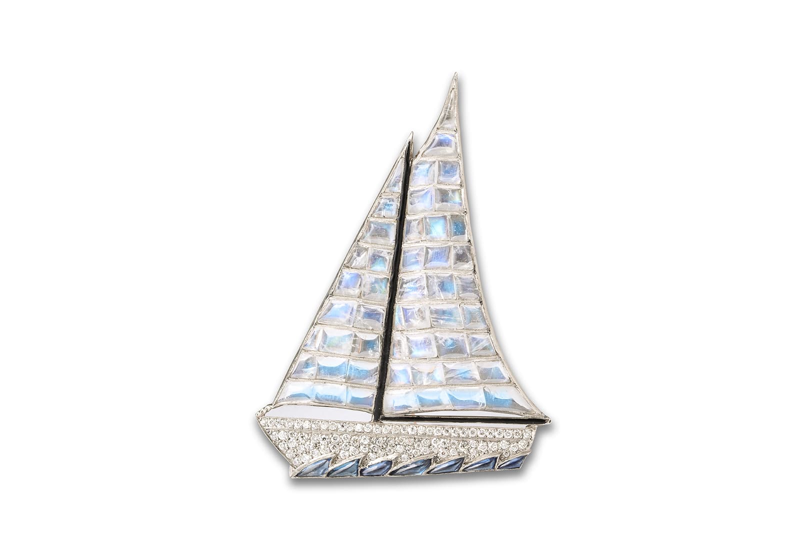 A La Vieille Russie yacht in moonstone and diamonds