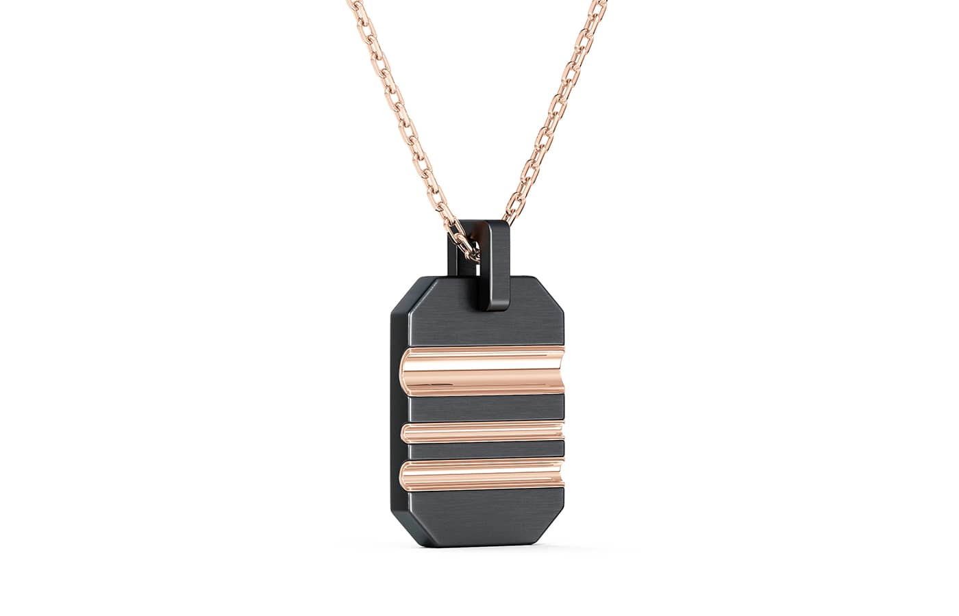  De Beers RVL collection pendant in black titanium and rose gold