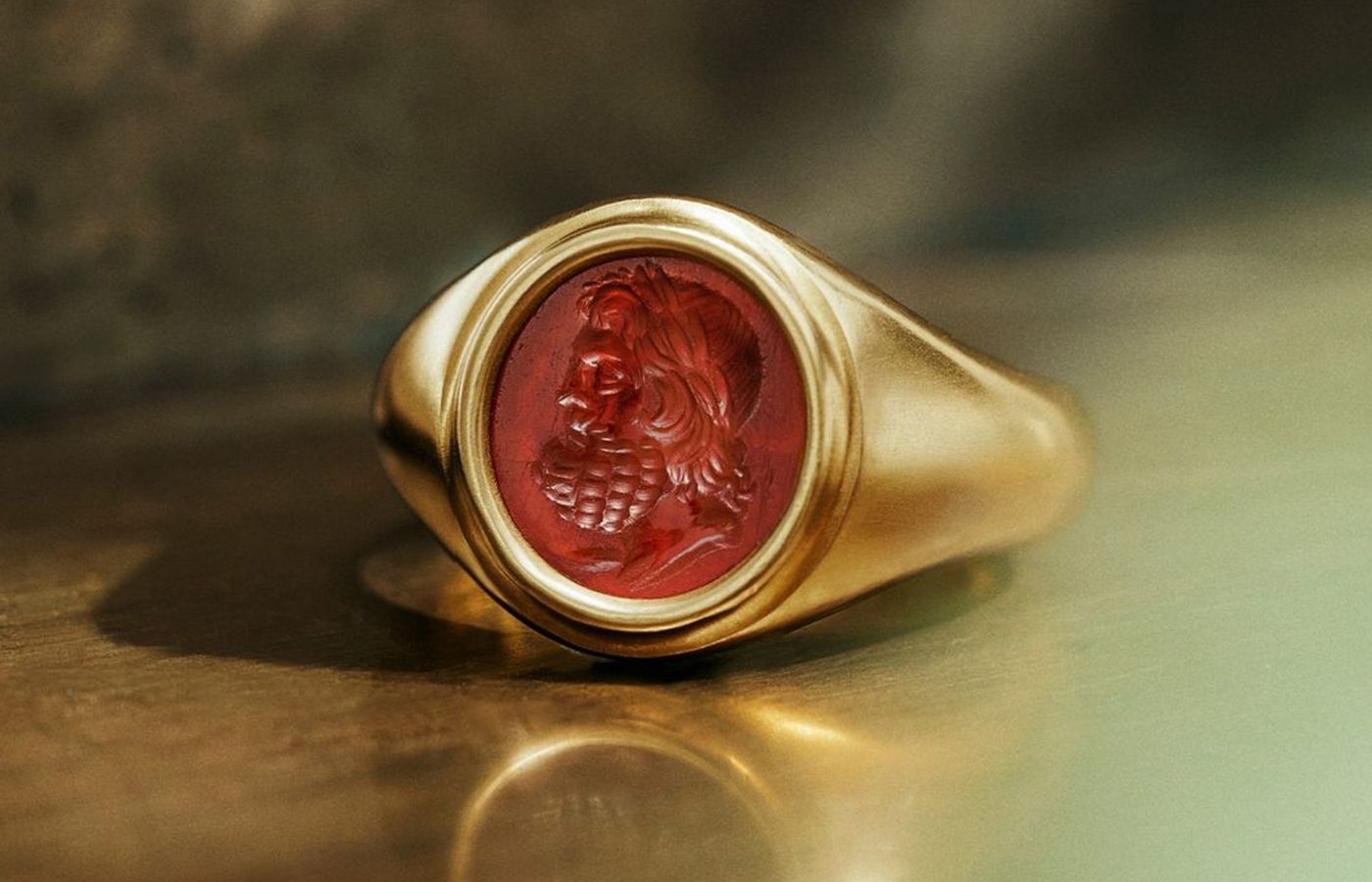  Traditional carved gemstone signet ring by David Yurman