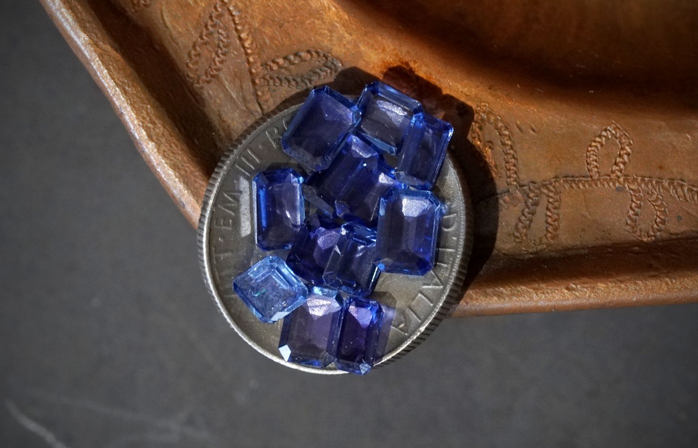  A collection of Montana sapphires with a total weight of 8.17 carats, available at the Jogani Gallery