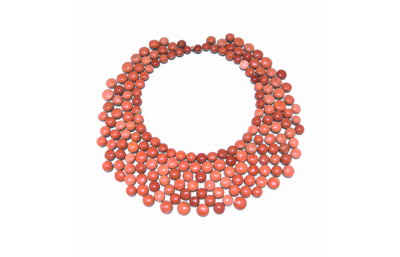 Taffin button coral necklace in rose gold and coral