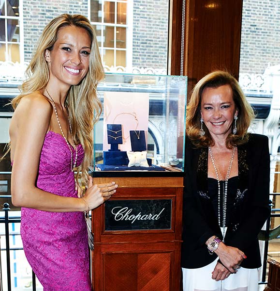 Caroline Scheufele and Petra Nemcova at the Bond Street boutique